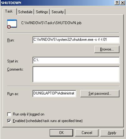 schedule task schedule task